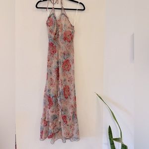 Free People Pink Floral Sheer Dress Size S